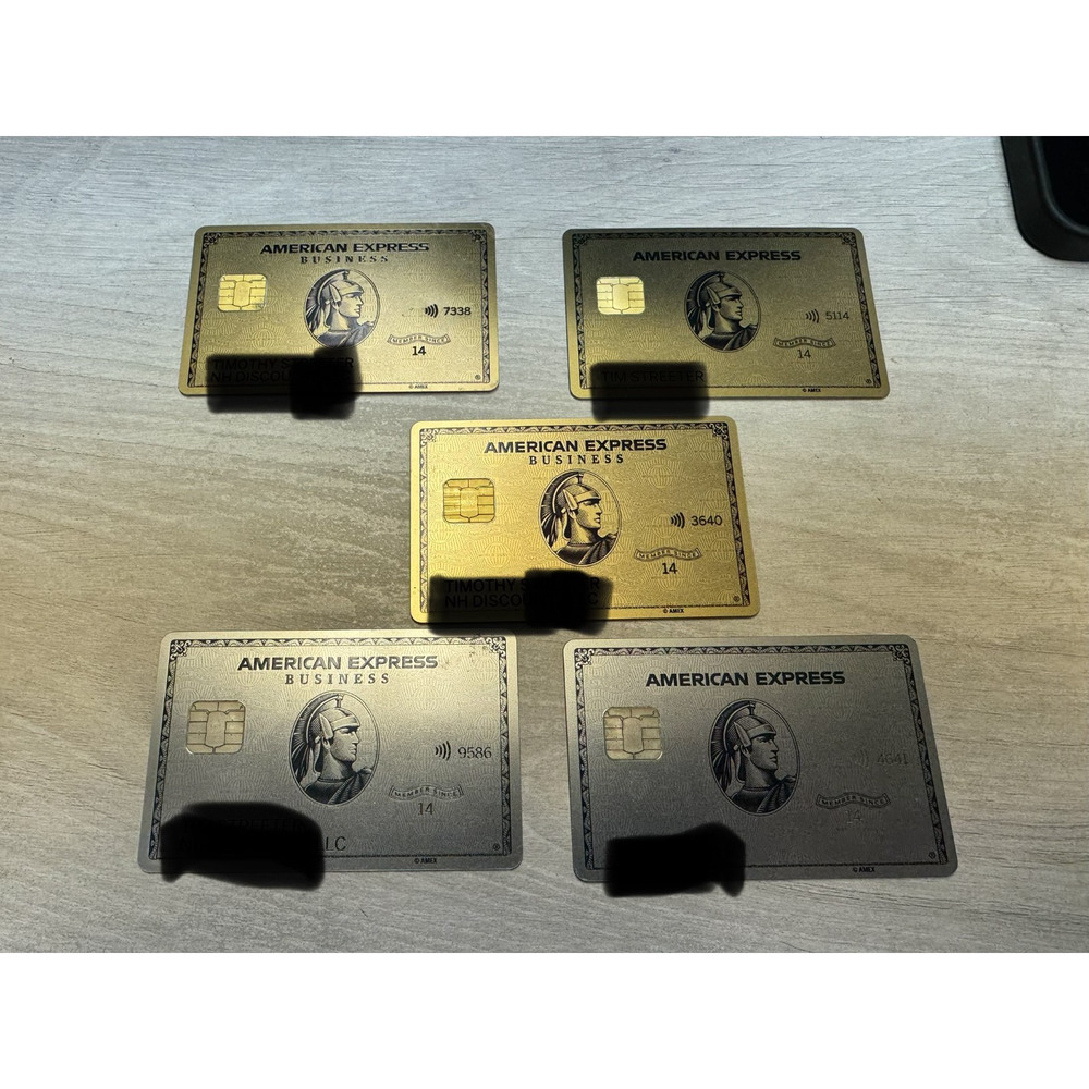 American Express Platinum Gold Metal Canceled Cards Collectible Lot Of 5 Cards